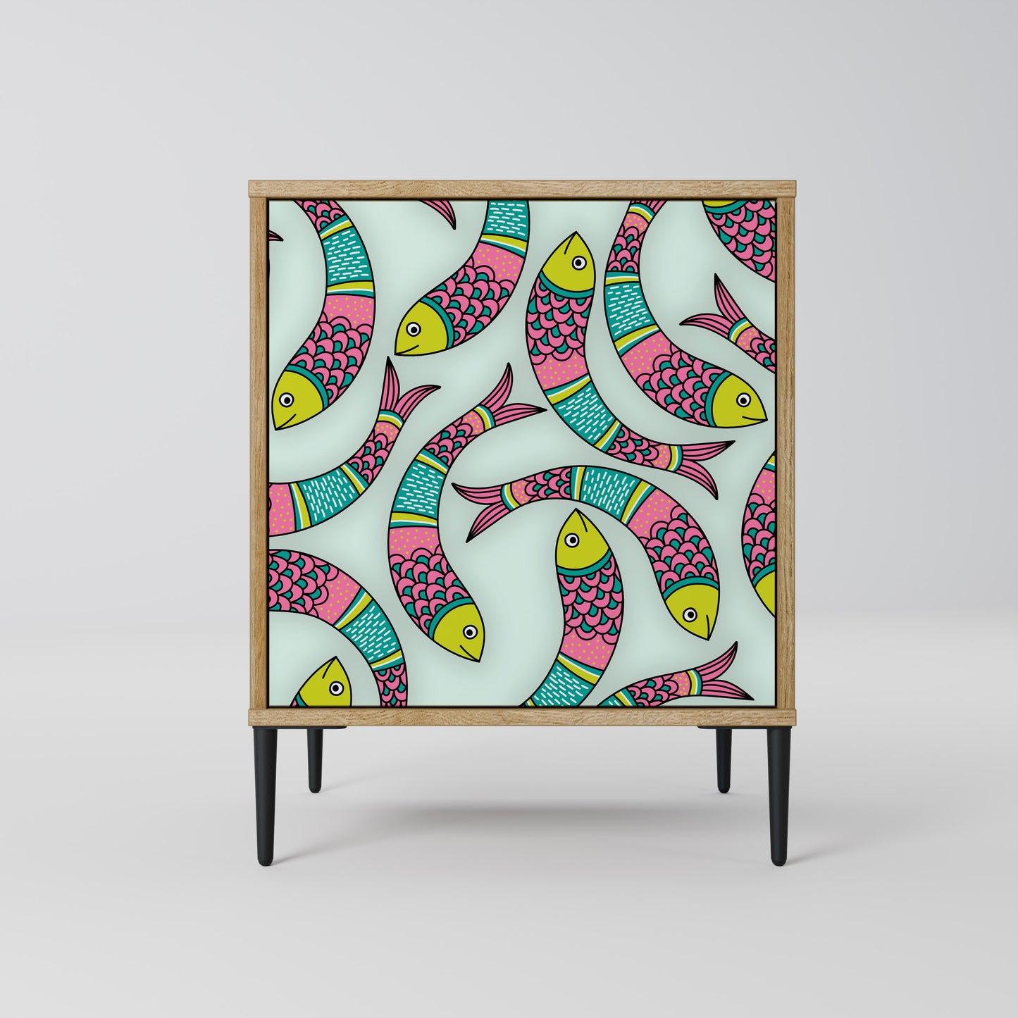 Credenza INDIAN FISH a 1 anta effetto rovere