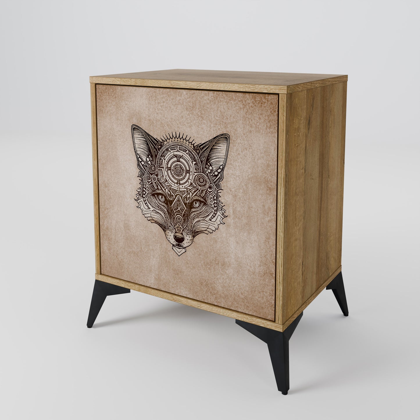 STEAMPUNK CLAN 1-Door Sideboard in Oak Effect