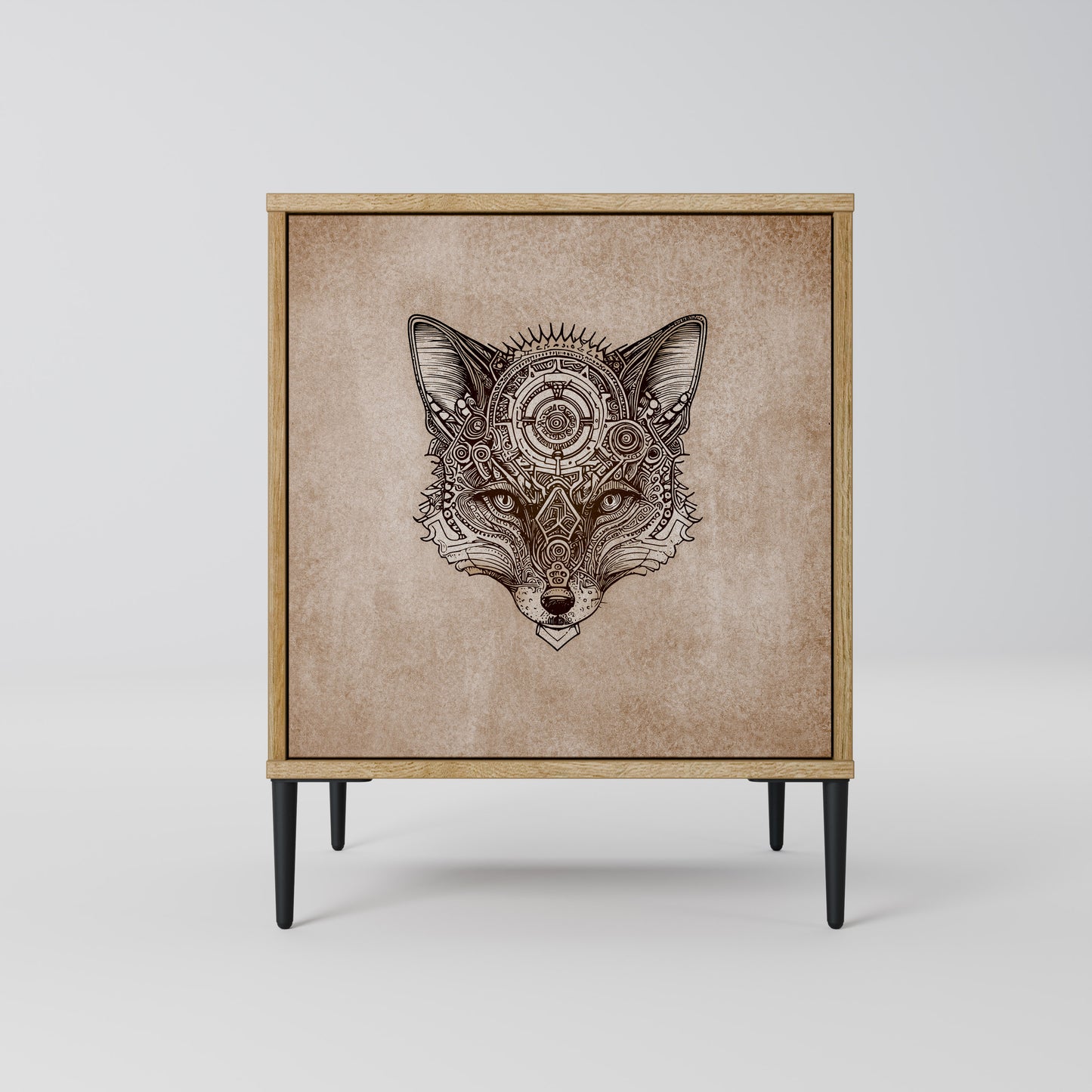 STEAMPUNK CLAN 1-Door Sideboard in Oak Effect
