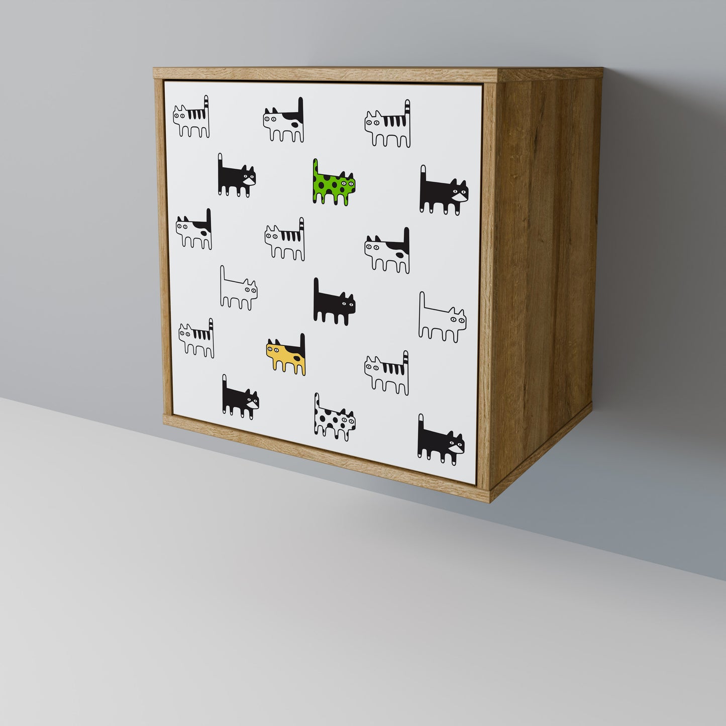 CATS COMPILATION Credenza a 1 anta effetto rovere