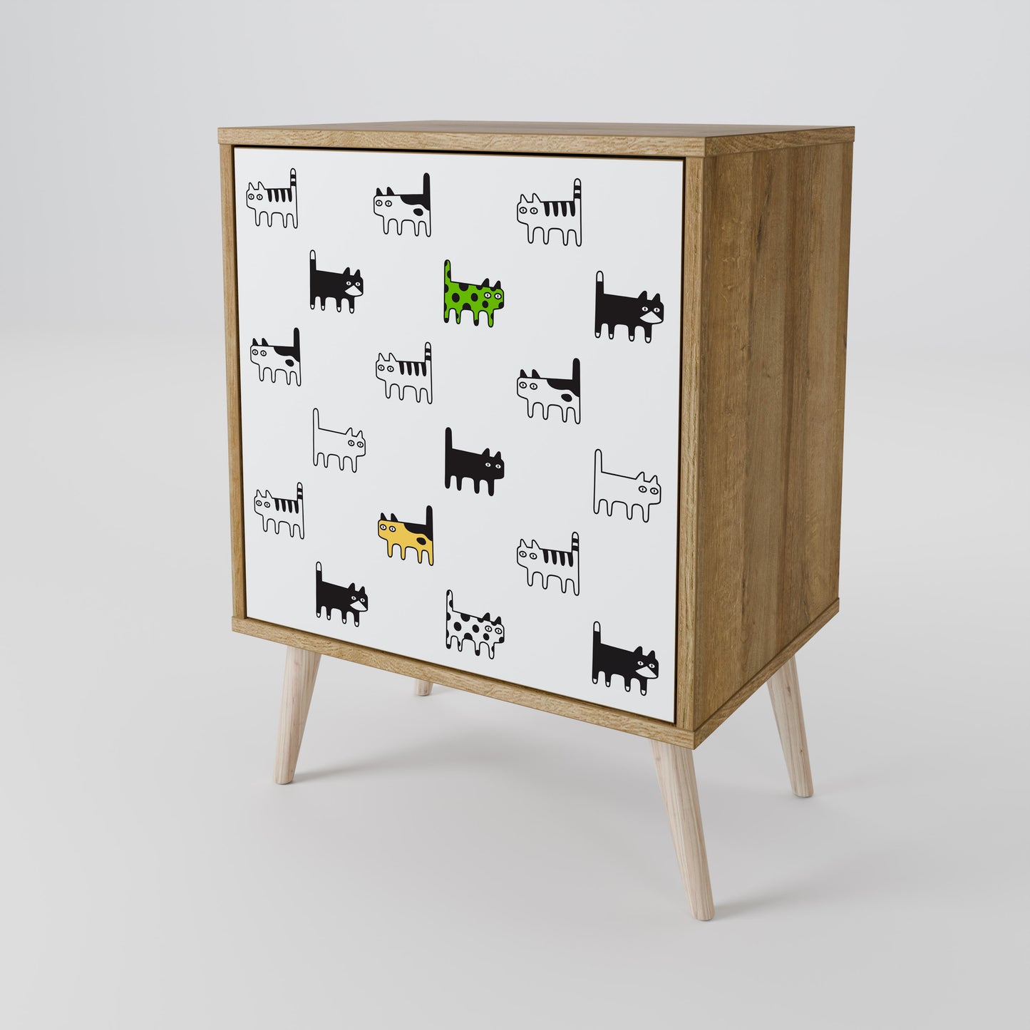 CATS COMPILATION Credenza a 1 anta effetto rovere