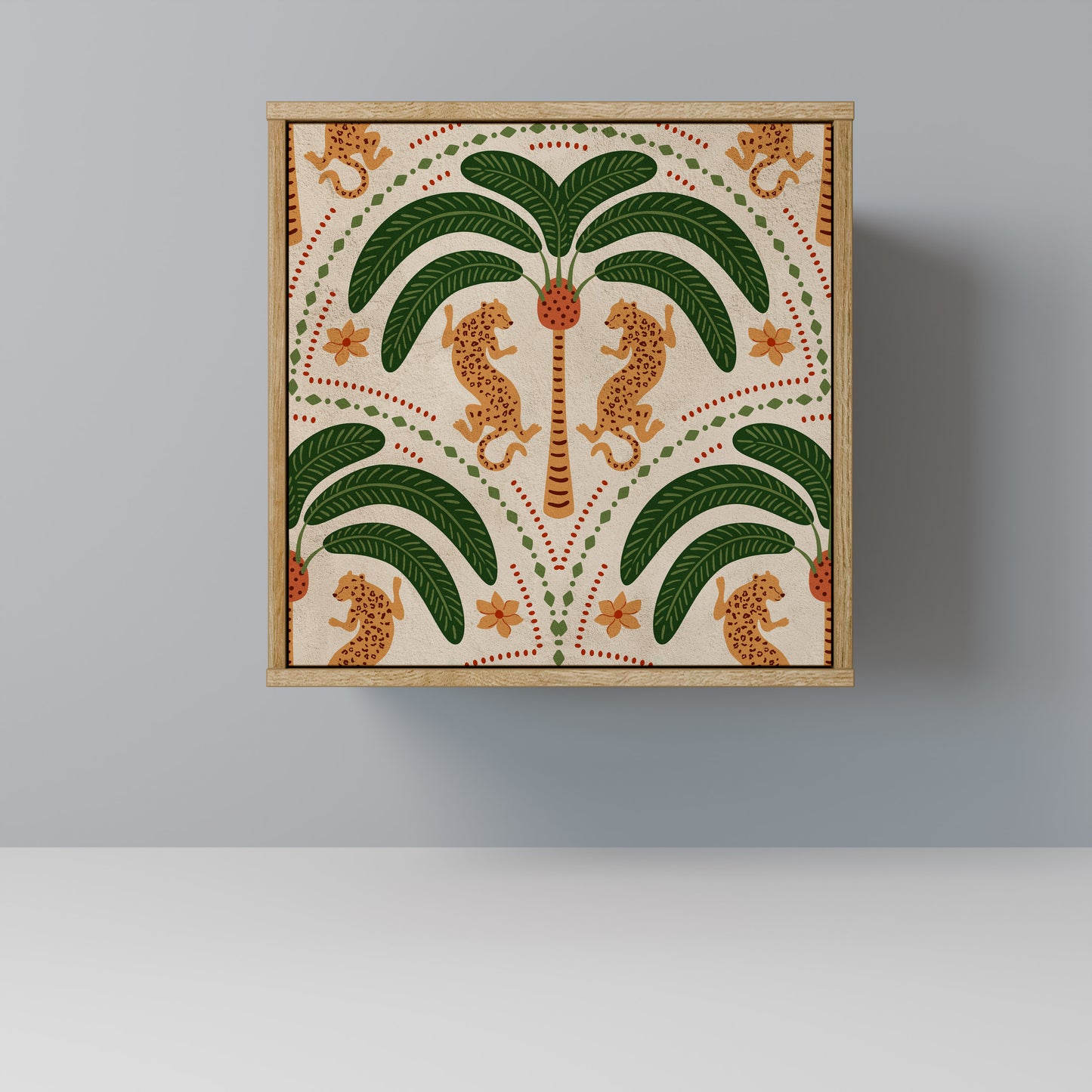 Credenza DANCING PREDATORS a 1 anta effetto rovere