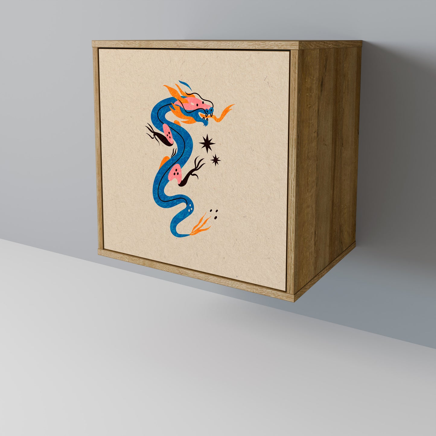MYTHOLOGICAL CREATURES 1-Door Sideboard in Oak Effect