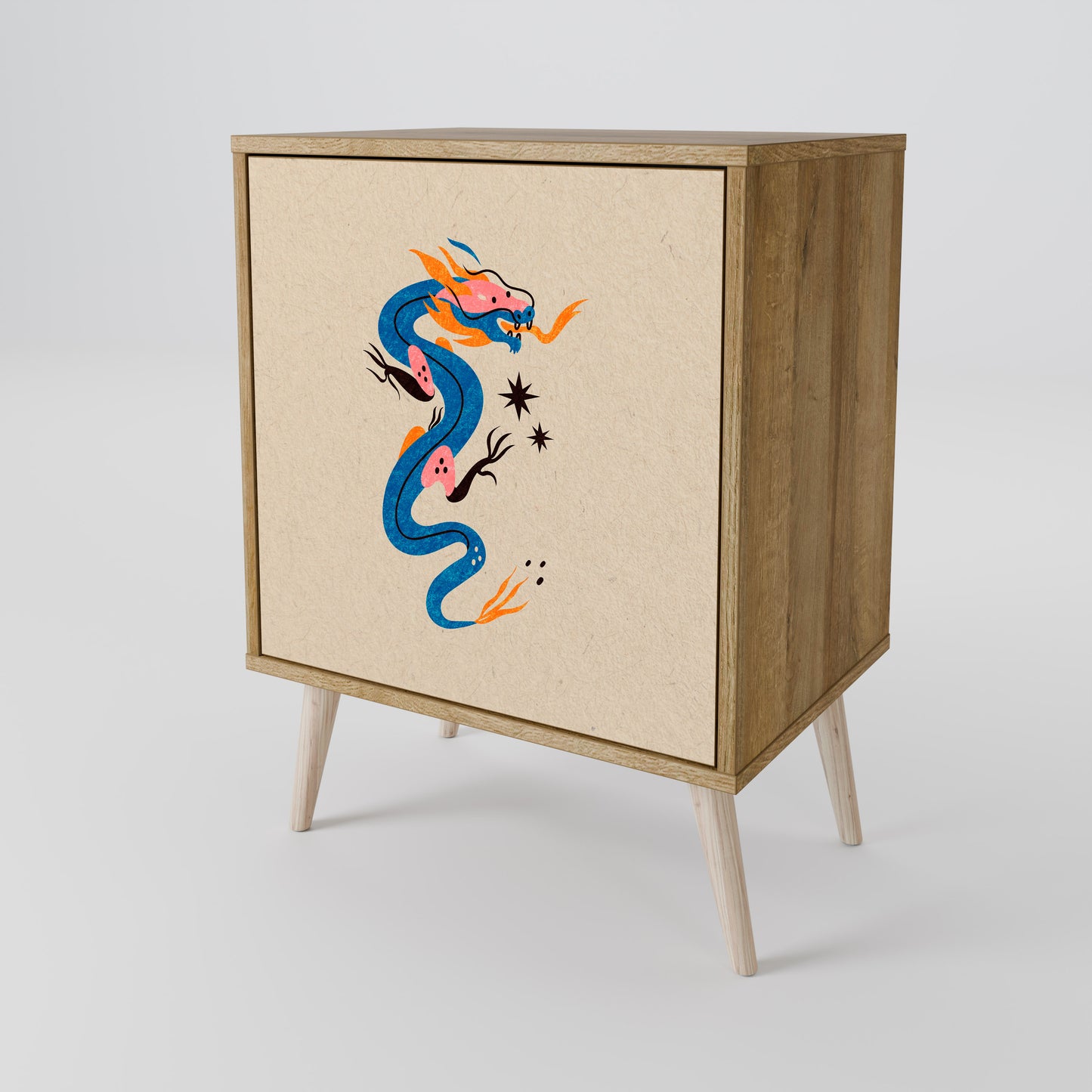 MYTHOLOGICAL CREATURES 1-Door Sideboard in Oak Effect