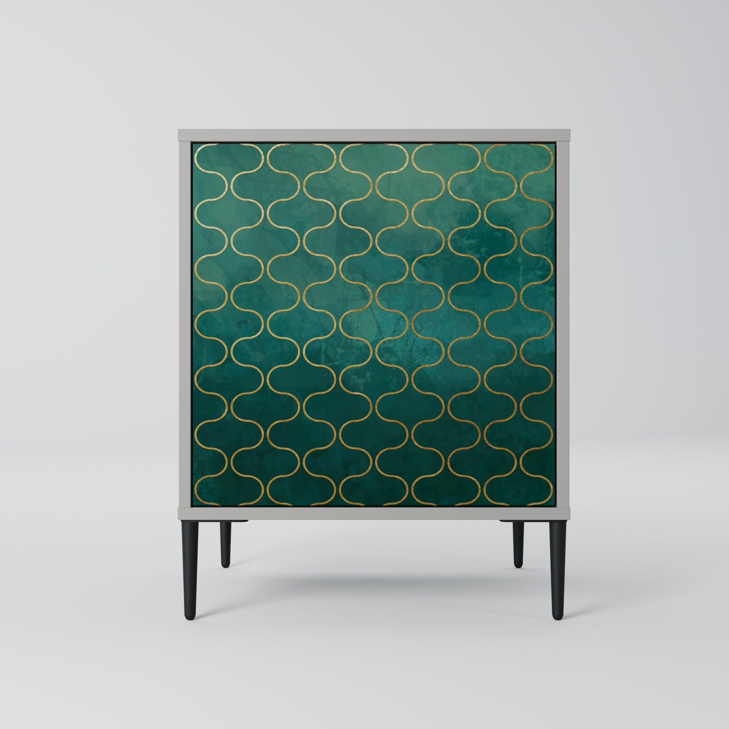 TESSELATED GREENERY 1-Door Sideboard in Grey Finish