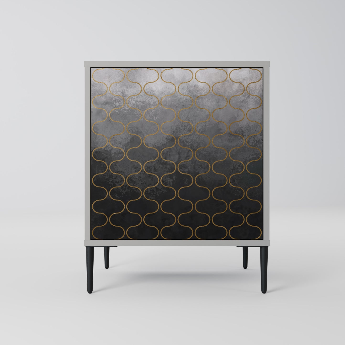 TESSELATED GRAYISH 1-Door Sideboard in Grey Finish