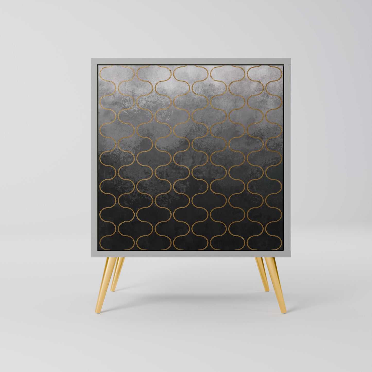 TESSELATED GRAYISH 1-Door Sideboard in Grey Finish
