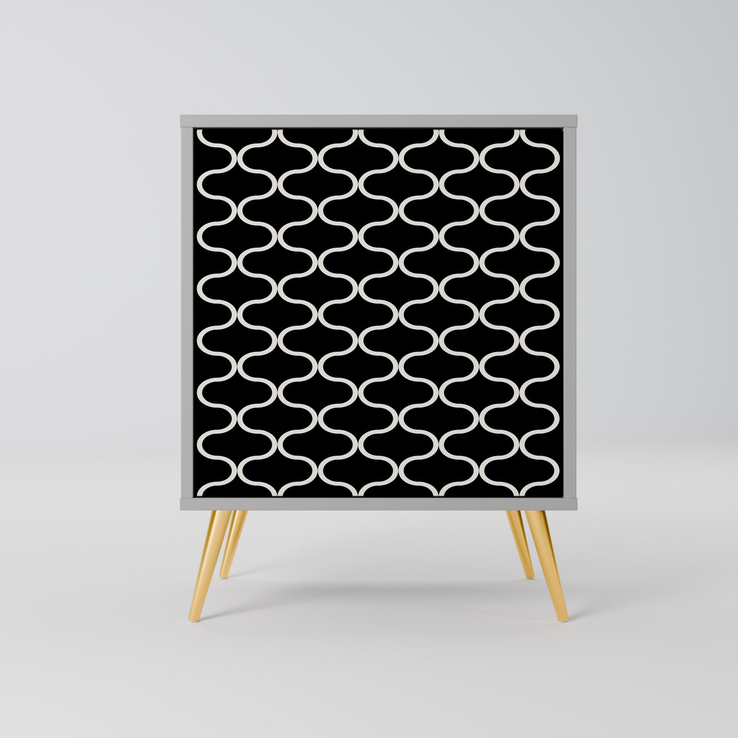 TESSELATED BLACKNESS 1-Door Sideboard in Grey Finish