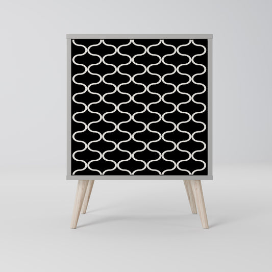 TESSELATED BLACKNESS 1-Door Sideboard in Grey Finish