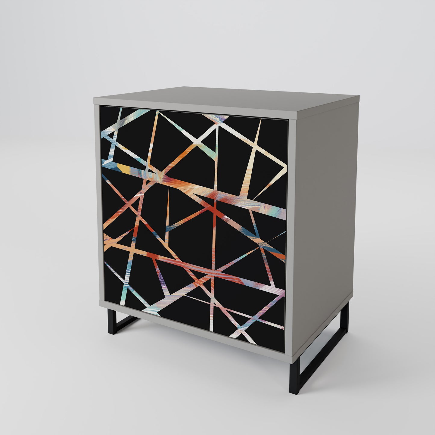 POLYGON VERVE 1-Door Sideboard in Grey Finish