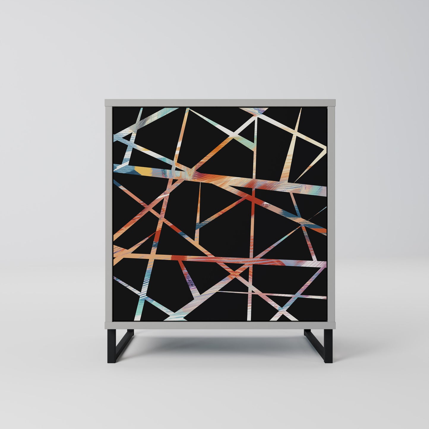 POLYGON VERVE 1-Door Sideboard in Grey Finish