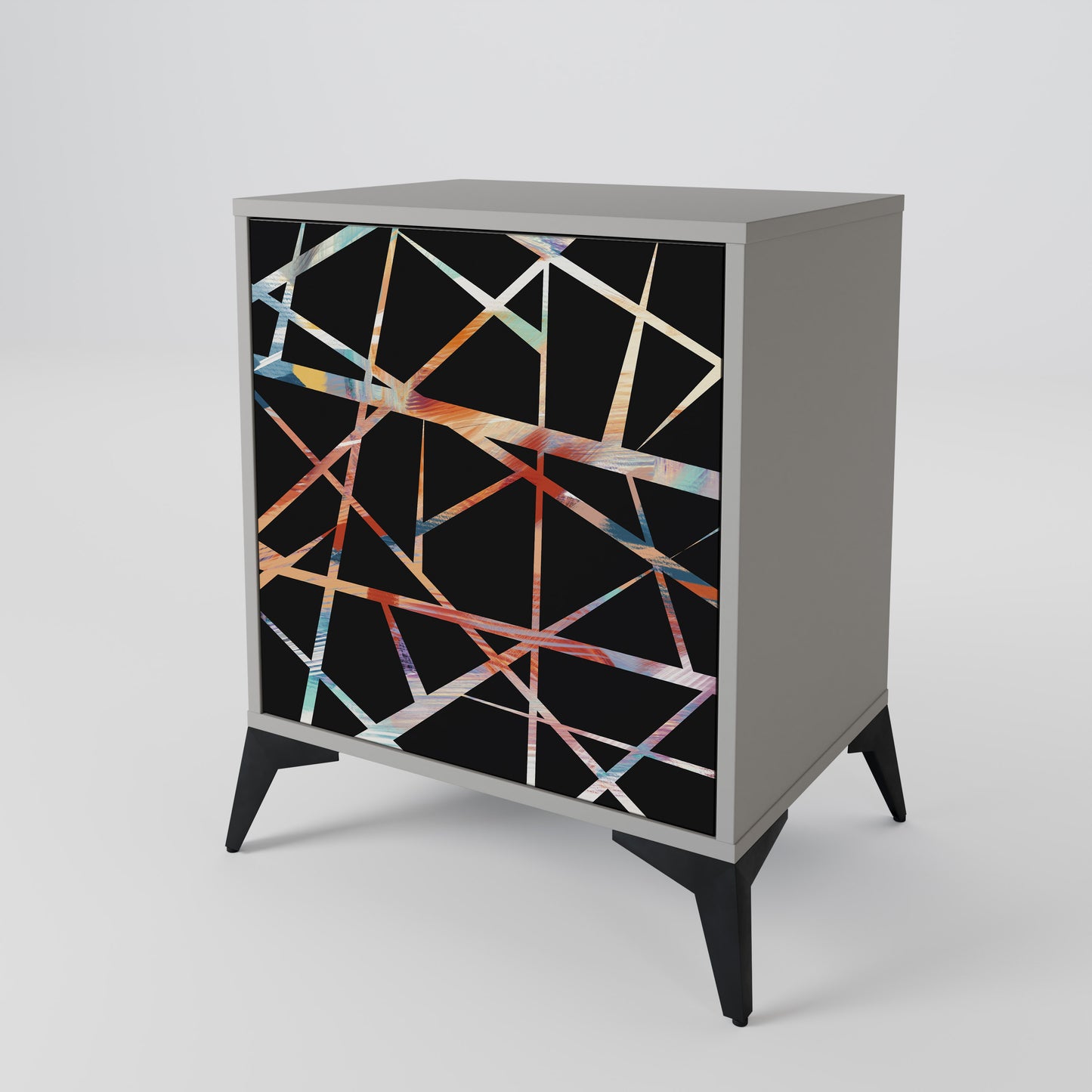 POLYGON VERVE 1-Door Sideboard in Grey Finish