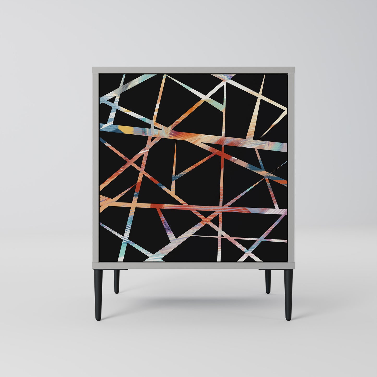 POLYGON VERVE 1-Door Sideboard in Grey Finish