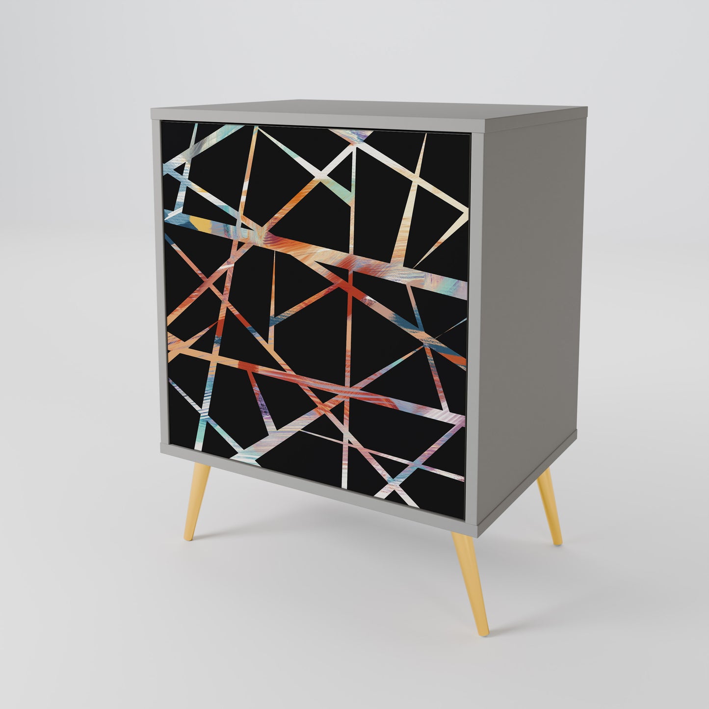 POLYGON VERVE 1-Door Sideboard in Grey Finish