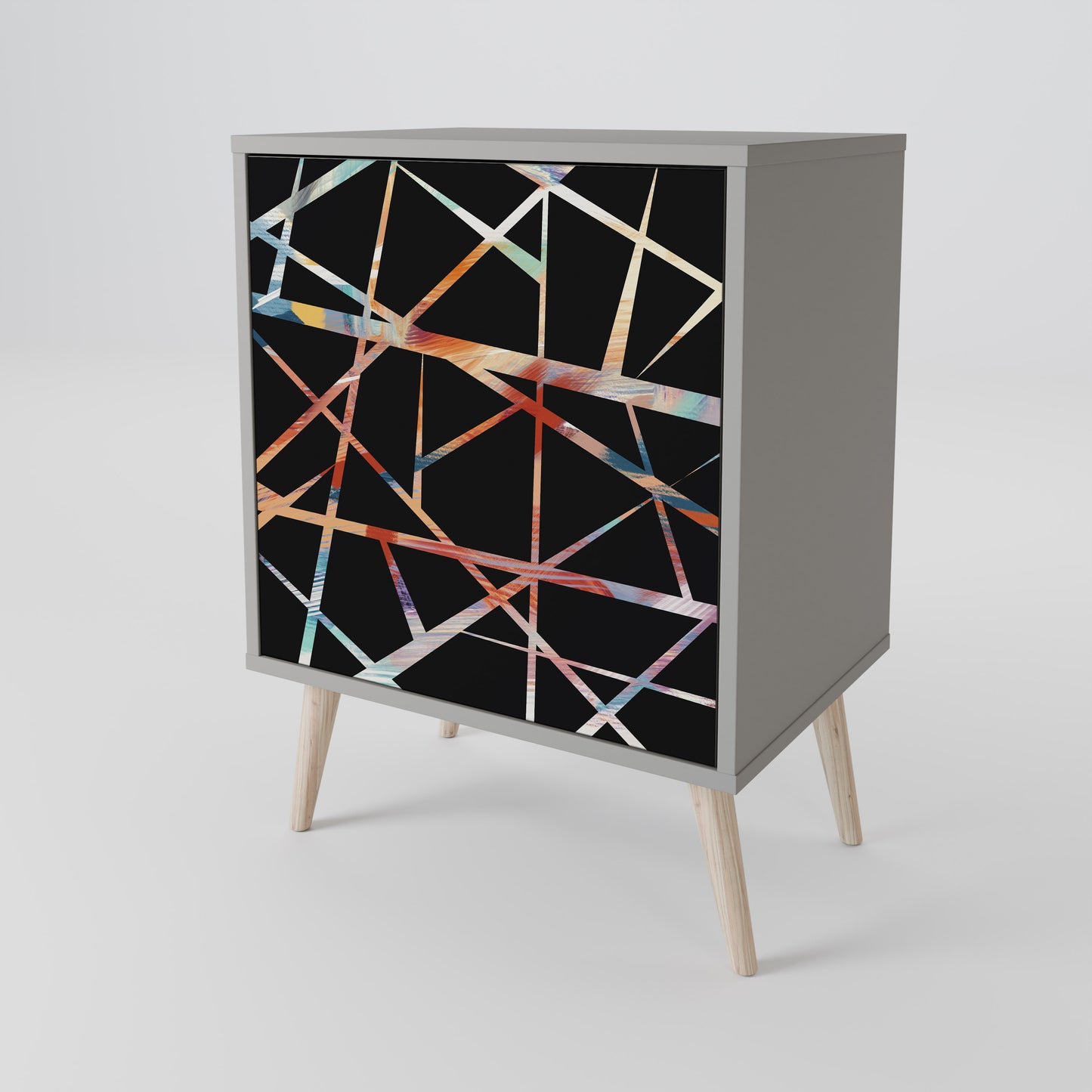POLYGON VERVE 1-Door Sideboard in Grey Finish