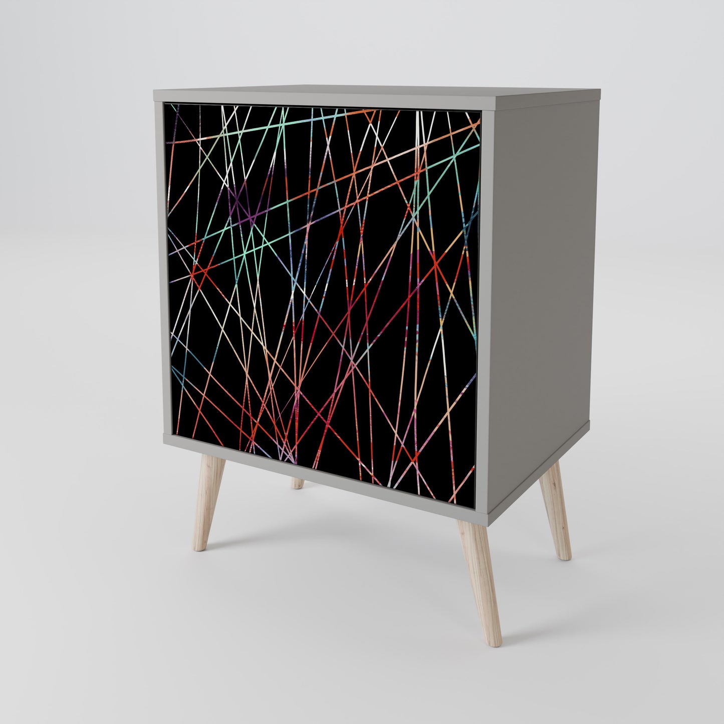 LUMINOUS SNARE 1-Door Sideboard in Grey Finish