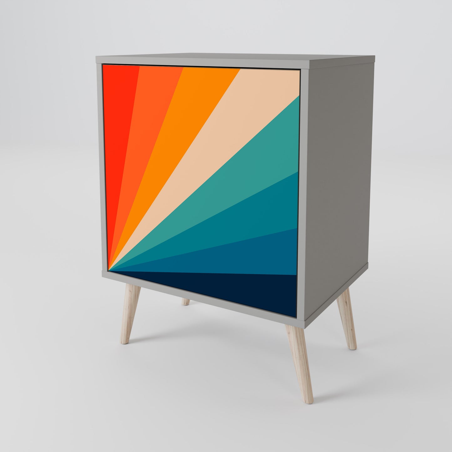 PRISM CONCUSSION 1-Door Sideboard in Grey Finish