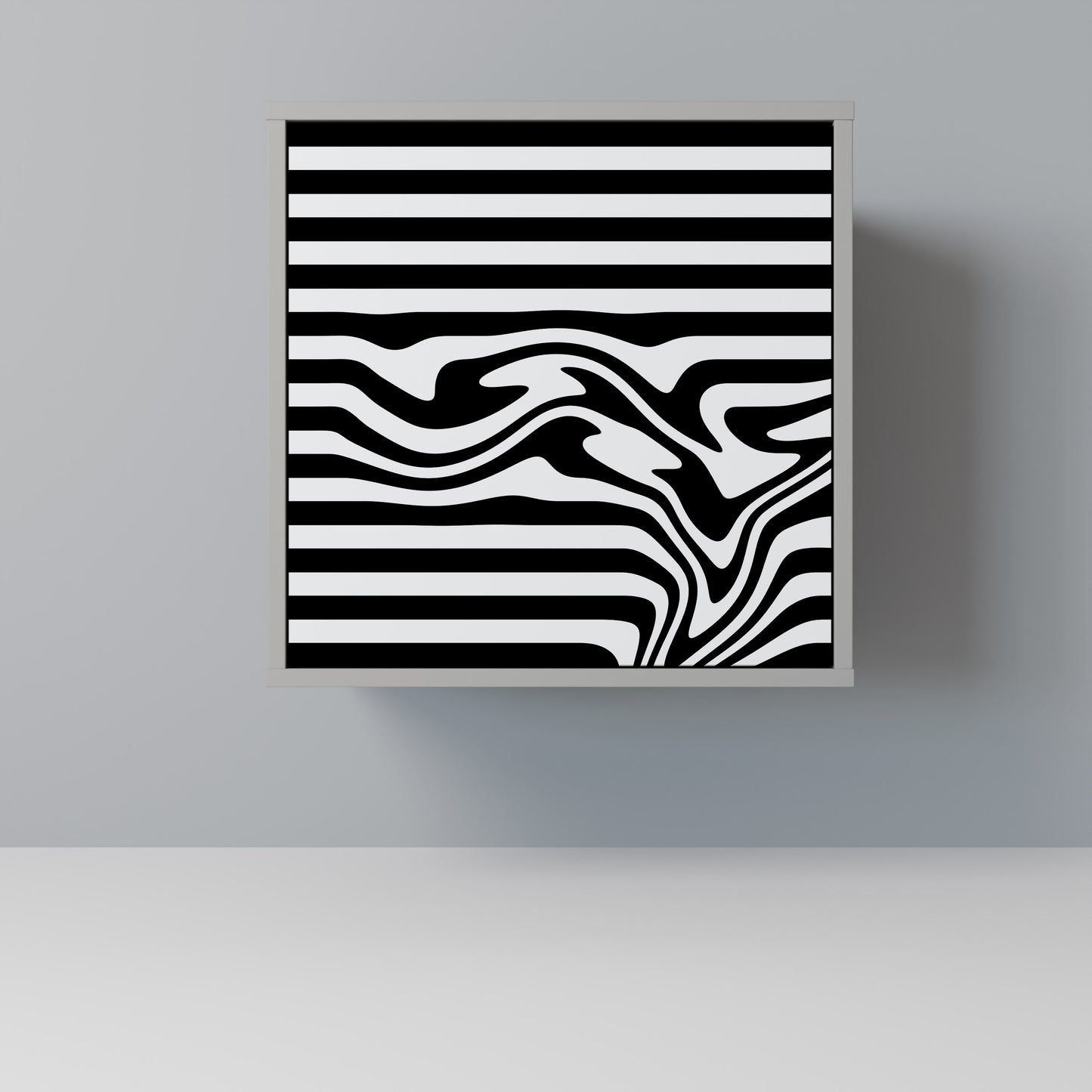 Credenza SPECTRA SHOWCASE a 1 anta con finitura grigia