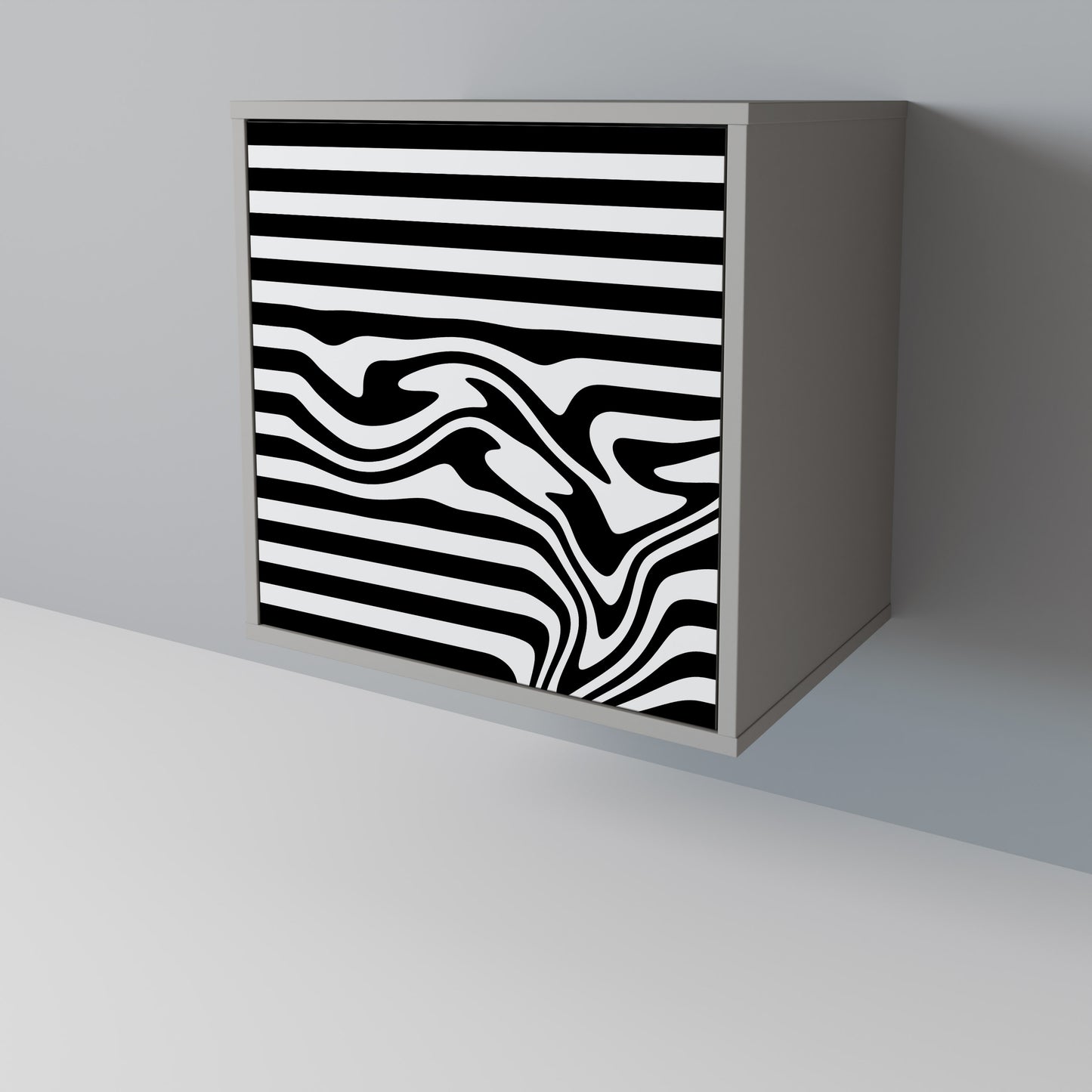 Credenza SPECTRA SHOWCASE a 1 anta con finitura grigia