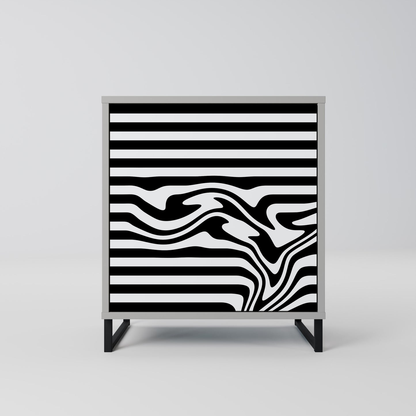 Credenza SPECTRA SHOWCASE a 1 anta con finitura grigia