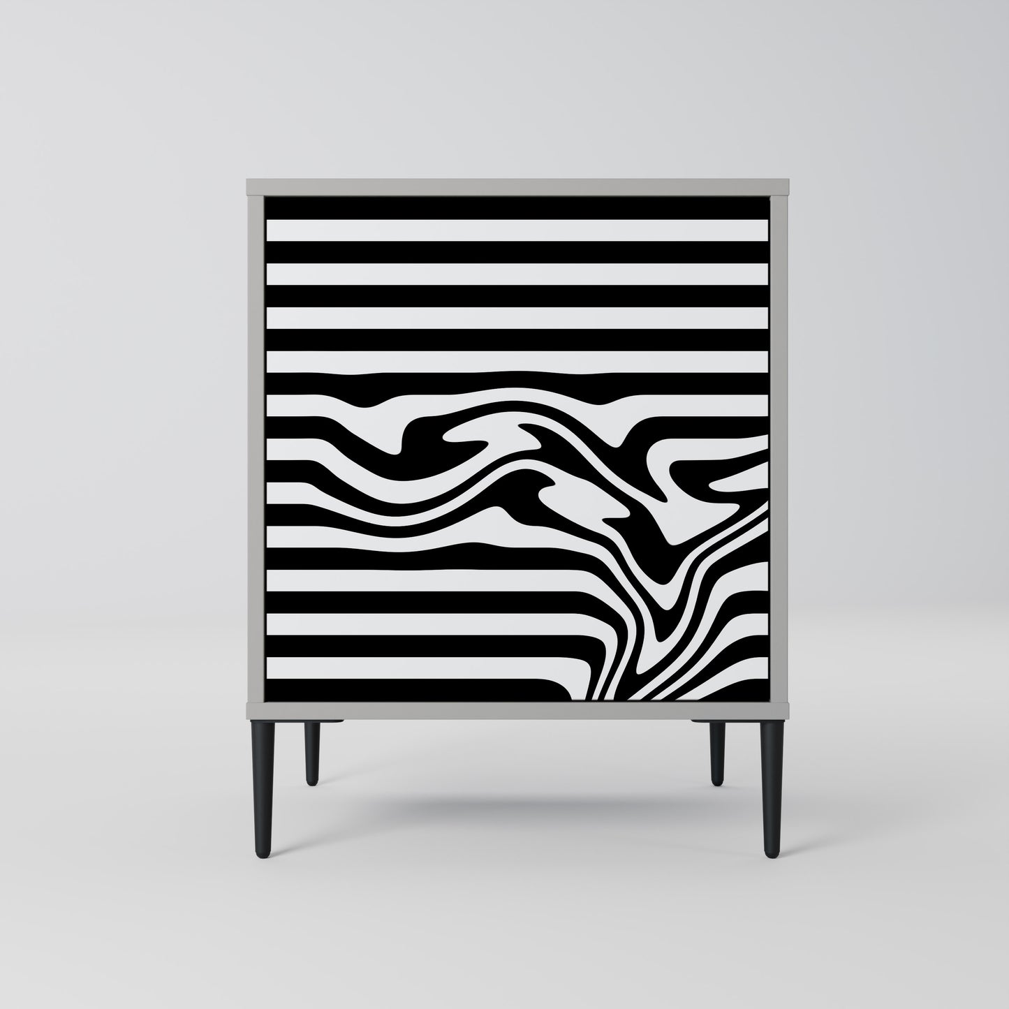 Credenza SPECTRA SHOWCASE a 1 anta con finitura grigia