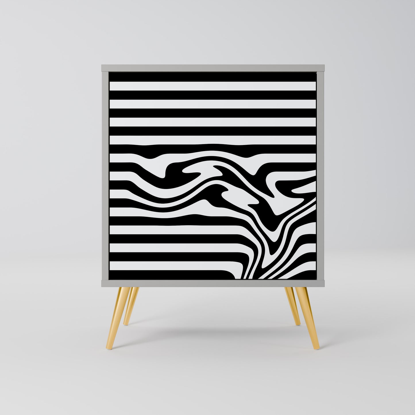 Credenza SPECTRA SHOWCASE a 1 anta con finitura grigia