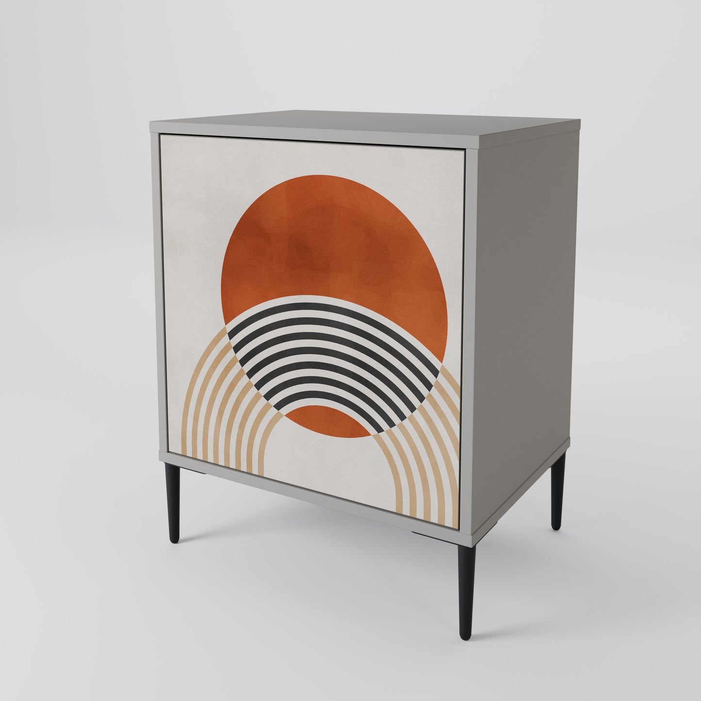 SPACE AROUND Credenza a 1 anta con finitura grigia