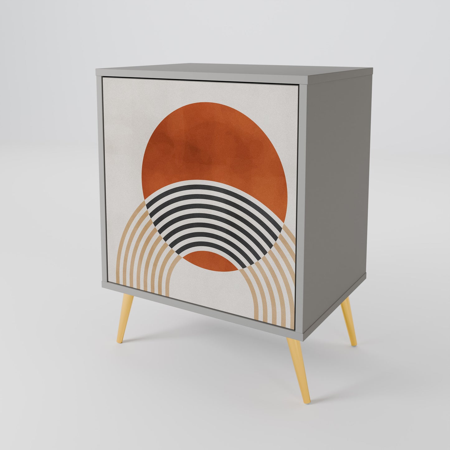 SPACE AROUND Credenza a 1 anta con finitura grigia