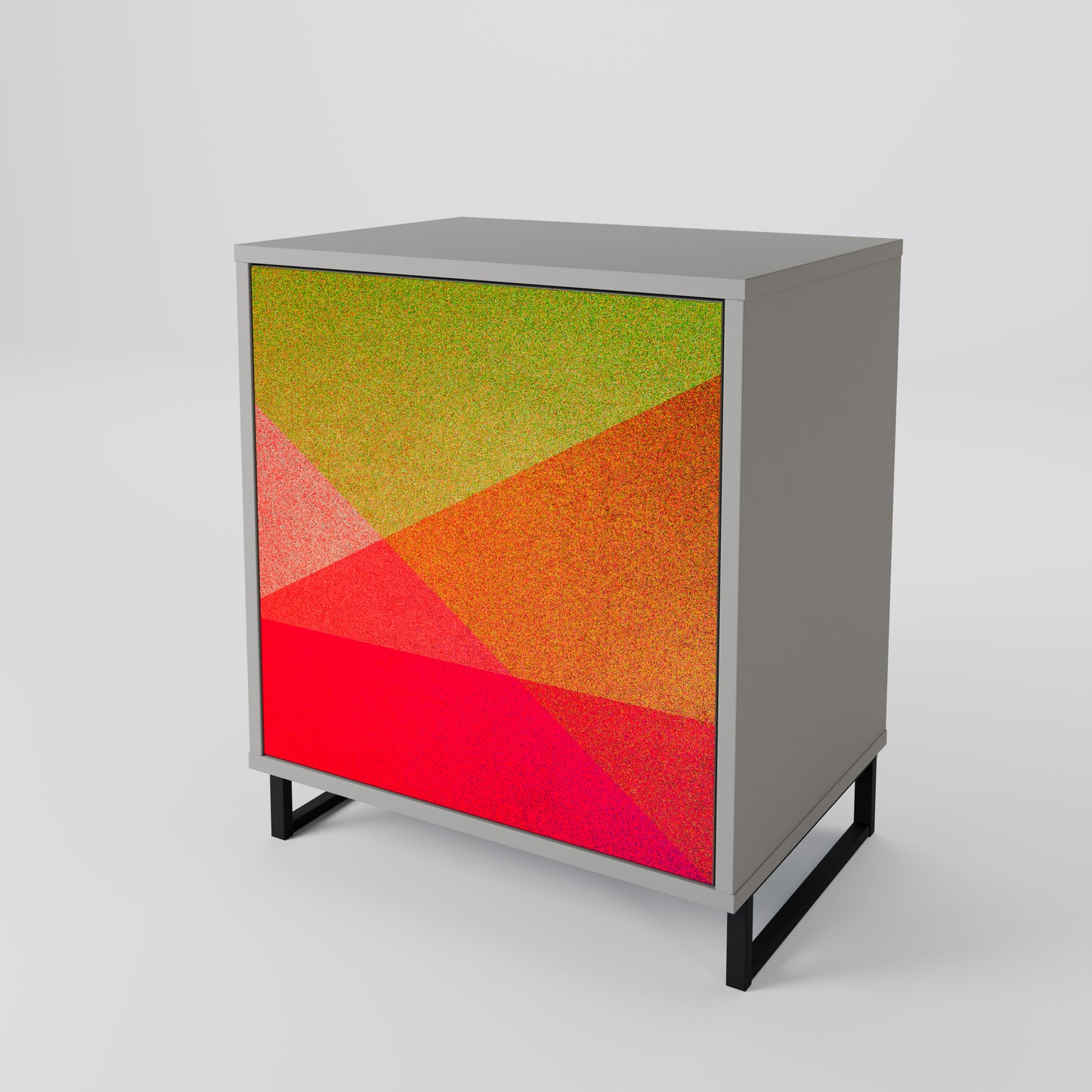 Credenza VIVID GEOMETRY a 1 anta con finitura grigia