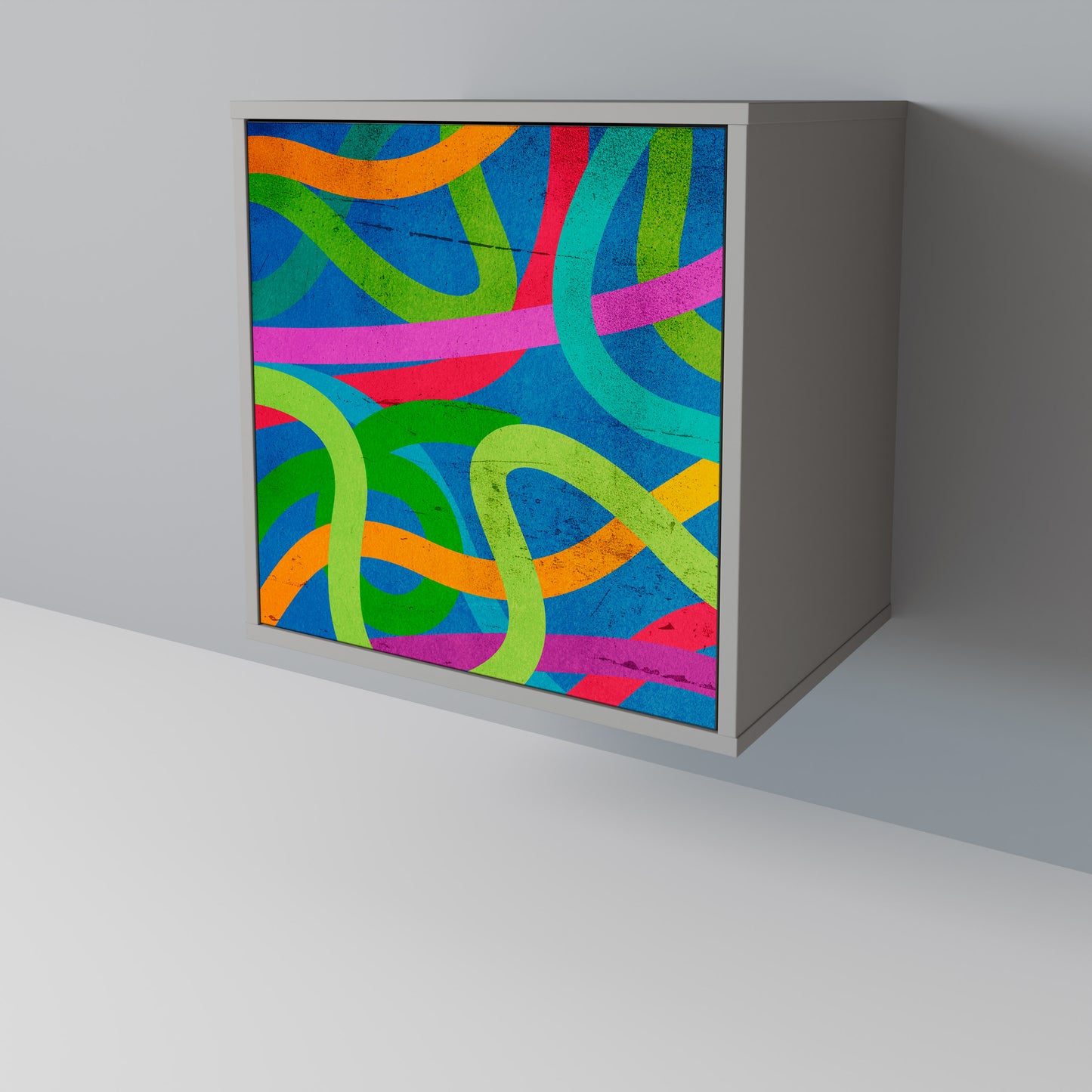 STREAMER TANGLE 1-Door Sideboard in Grey Finish