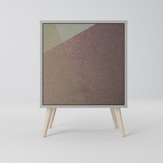 Credenza BEIGE GEOMETRY a 1 anta con finitura grigia