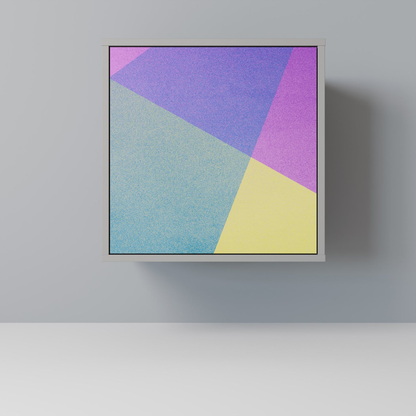 Credenza BRIGHT GEOMETRY a 1 anta con finitura grigia