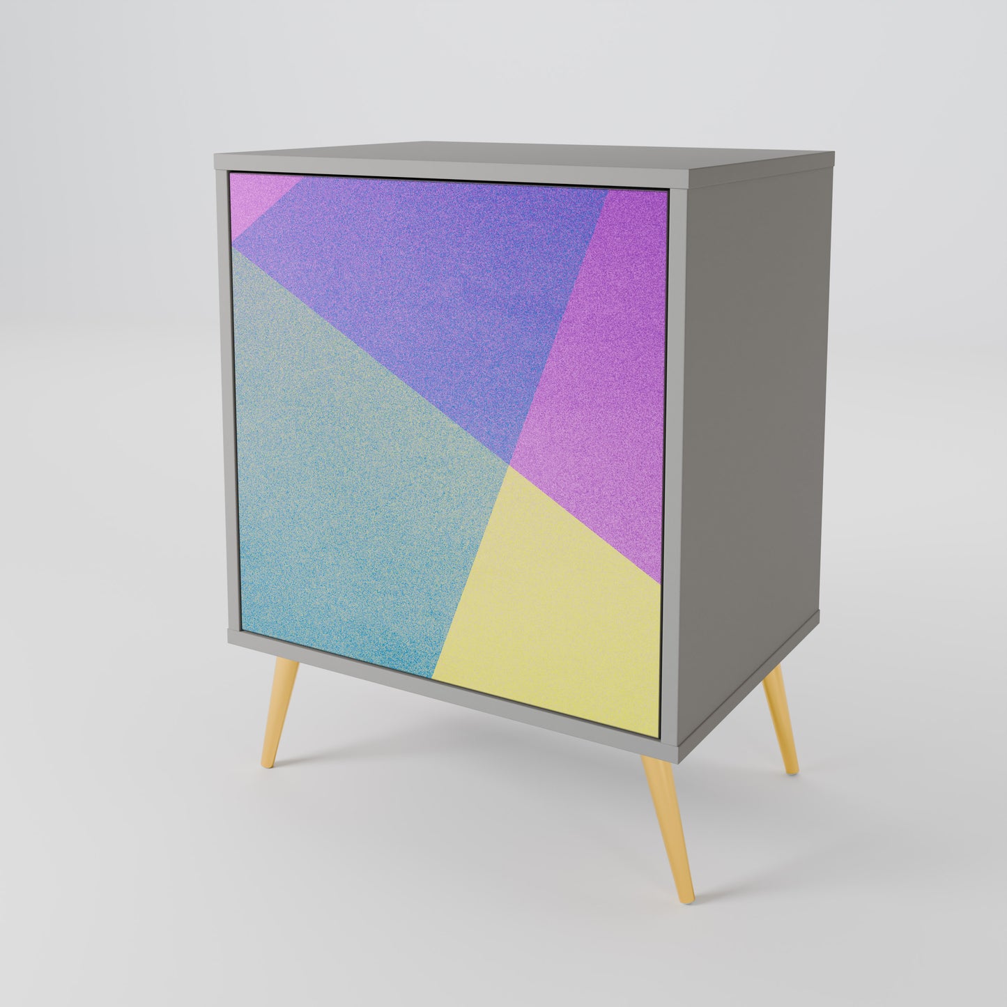 Credenza BRIGHT GEOMETRY a 1 anta con finitura grigia