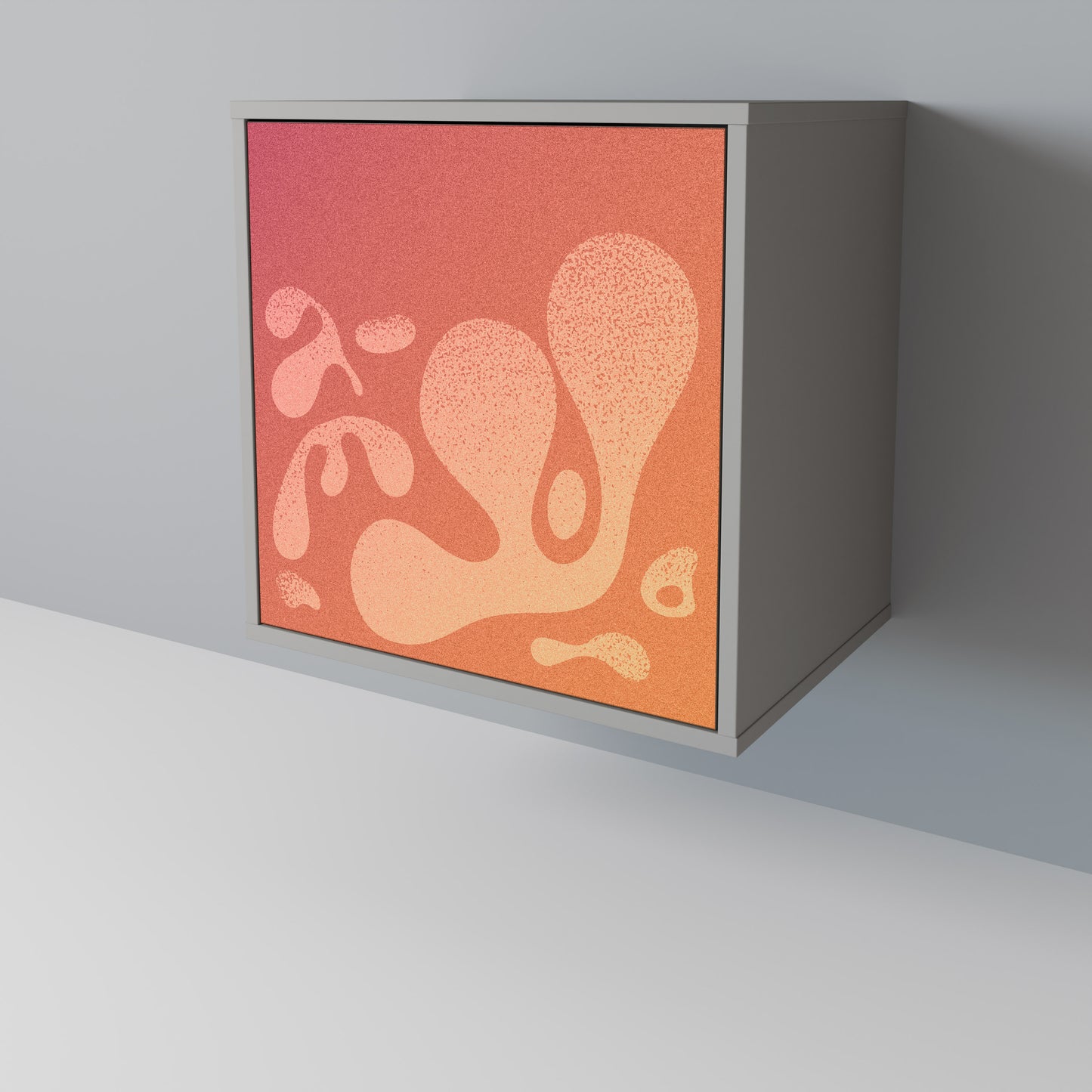 Credenza IRREGULAR PINK a 1 anta con finitura grigia