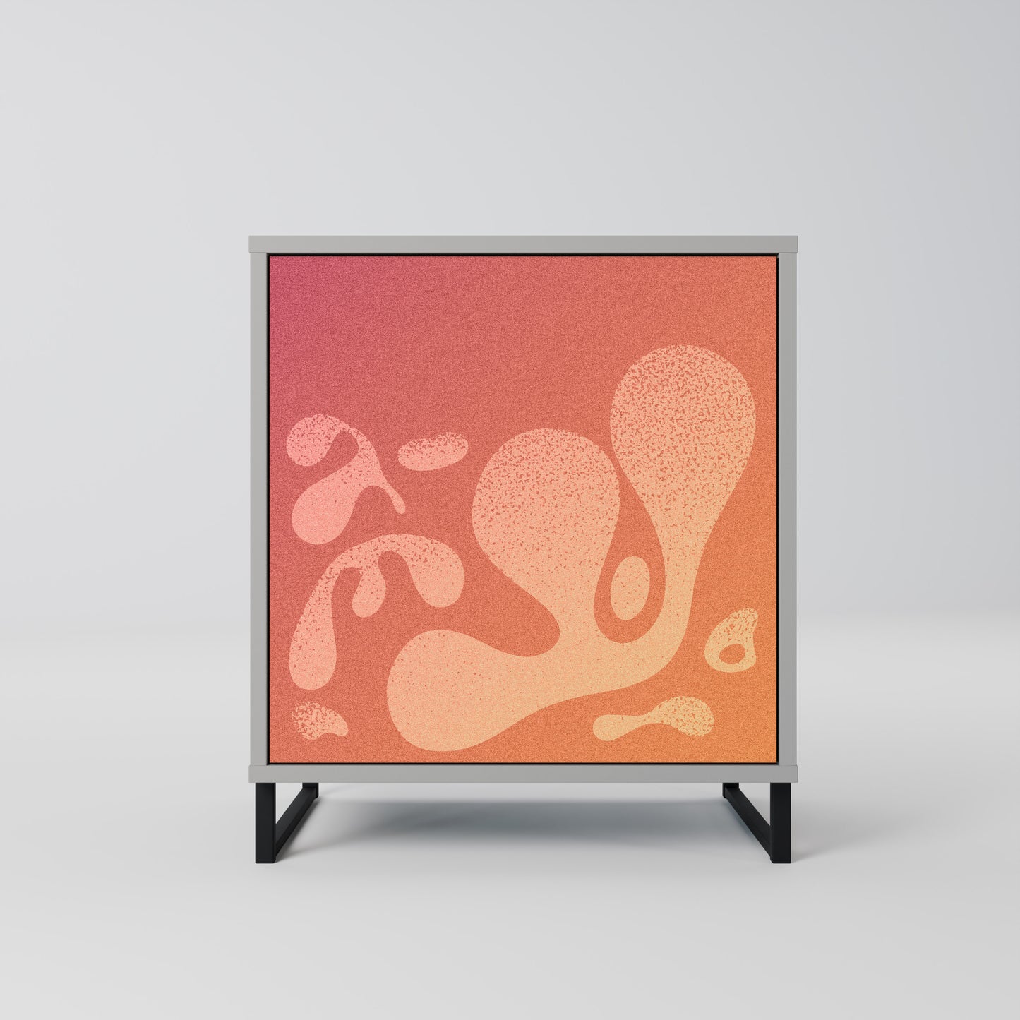 Credenza IRREGULAR PINK a 1 anta con finitura grigia