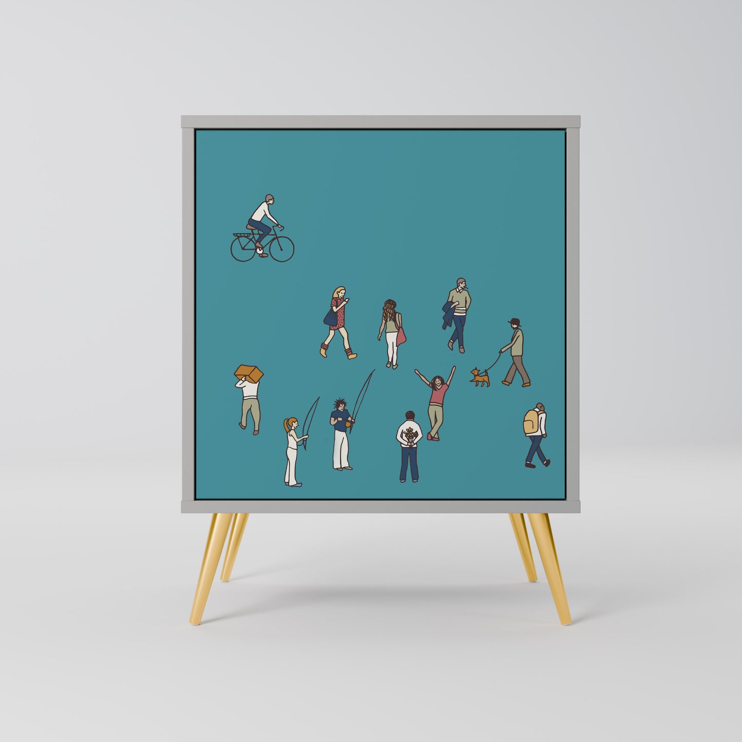 Credenza COLLECTIVE STREAM a 1 anta con finitura grigia