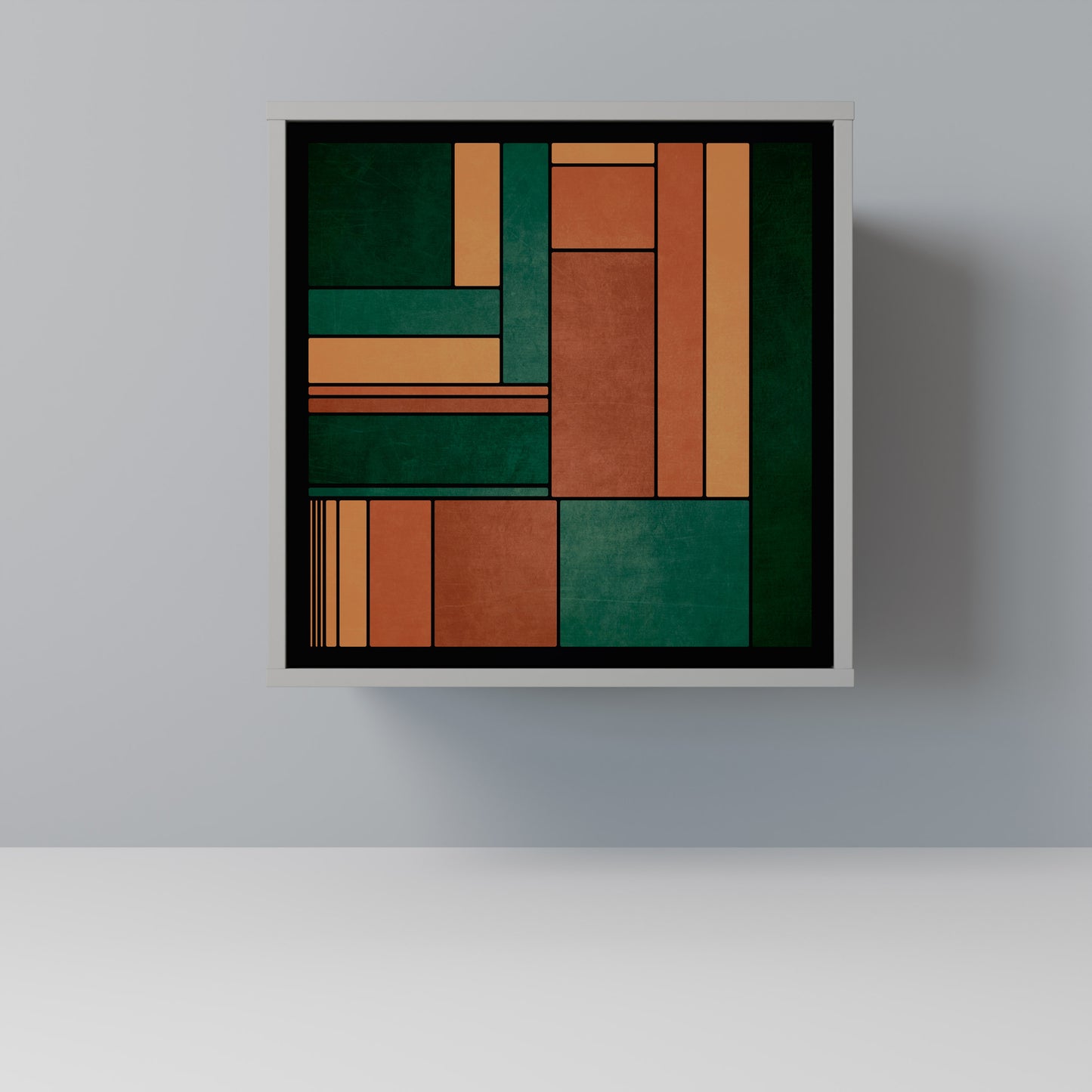 Credenza EARTHY FIGURES a 1 anta con finitura grigia