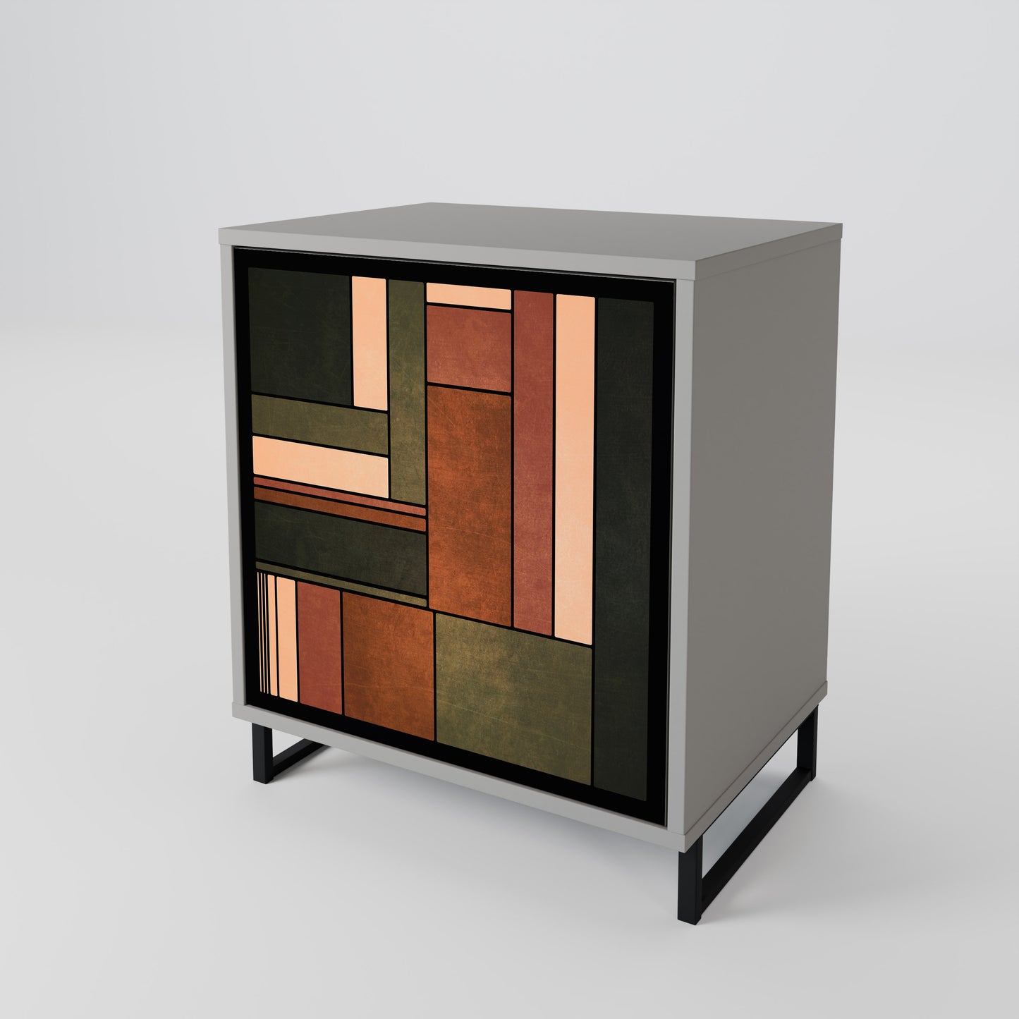 Credenza a 1 anta FIGURES OF NATURE in finitura grigia