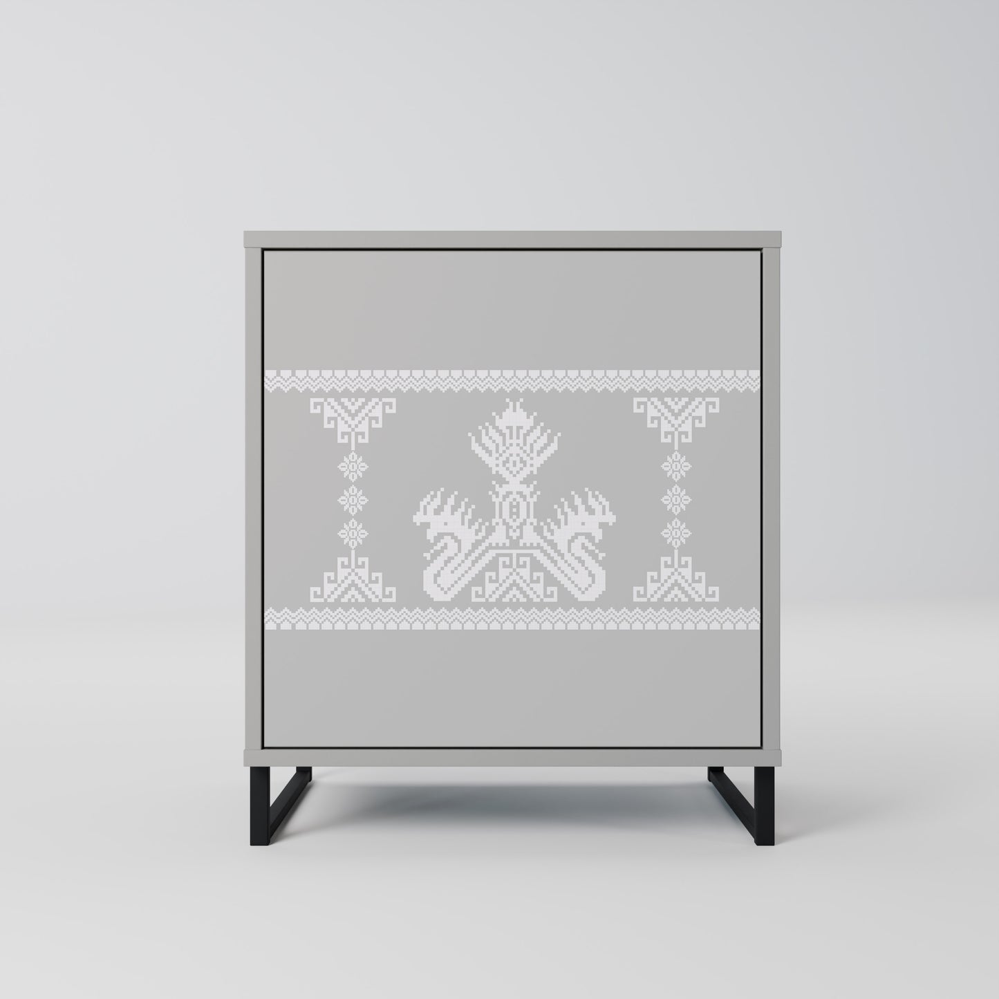 Credenza THAI GRAY a 1 anta con finitura grigia