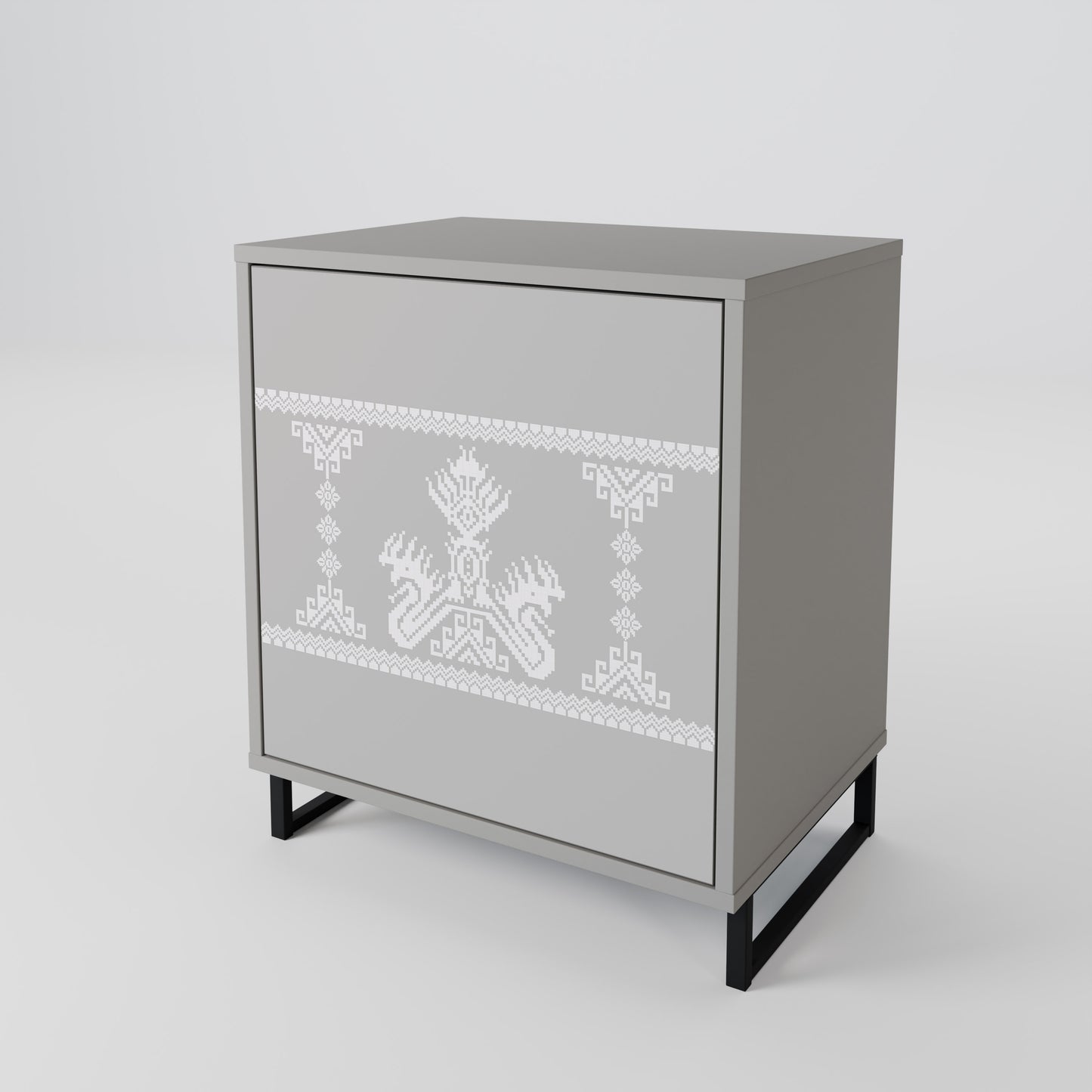 Credenza THAI GRAY a 1 anta con finitura grigia