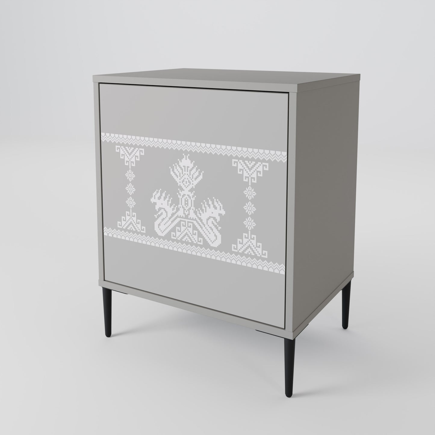 Credenza THAI GRAY a 1 anta con finitura grigia