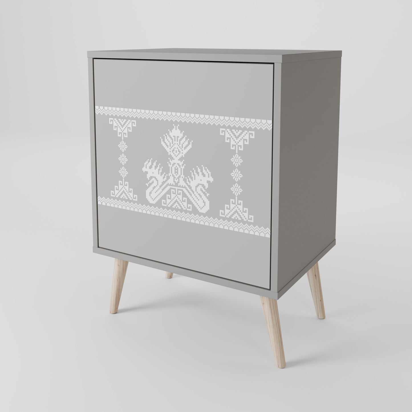 Credenza THAI GRAY a 1 anta con finitura grigia