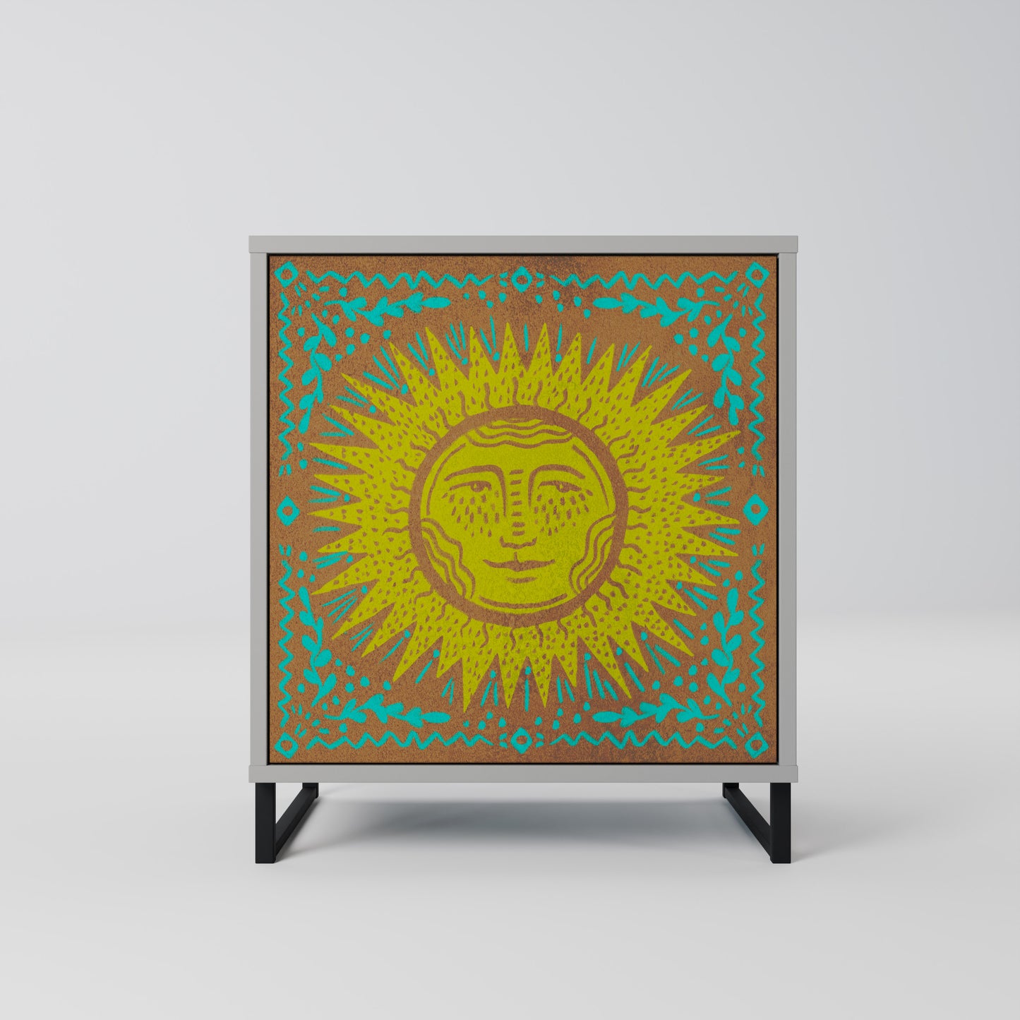 Credenza SUNSHINE EULOGY a 1 anta con finitura grigia
