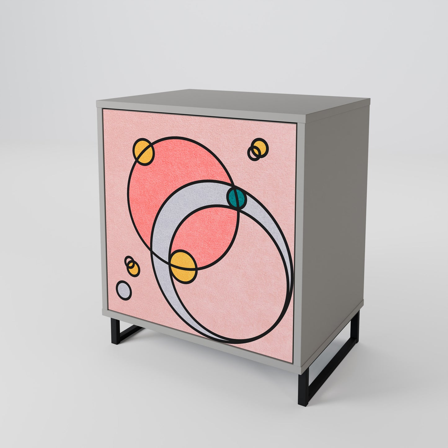 Credenza GOSSAMER ECHOES a 1 anta con finitura grigia