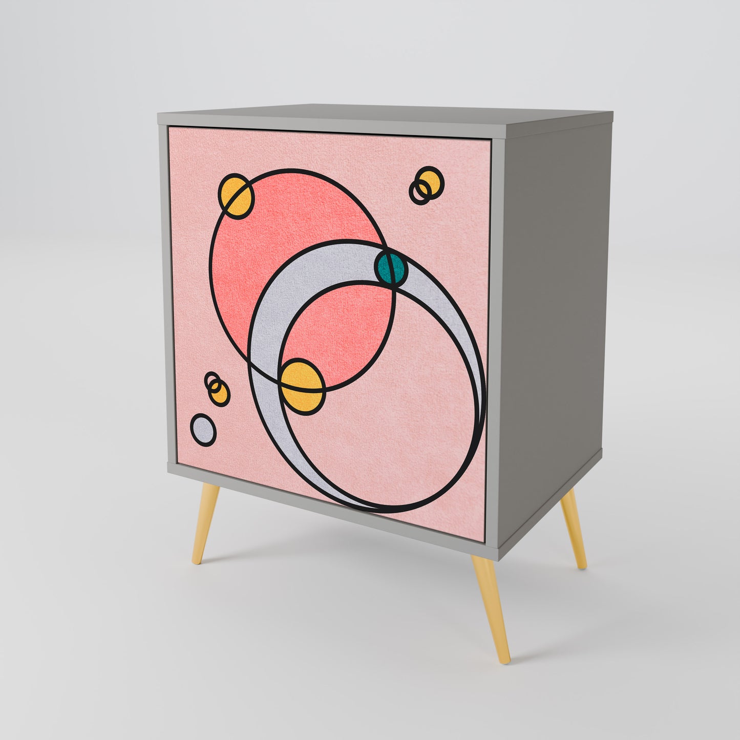 Credenza GOSSAMER ECHOES a 1 anta con finitura grigia