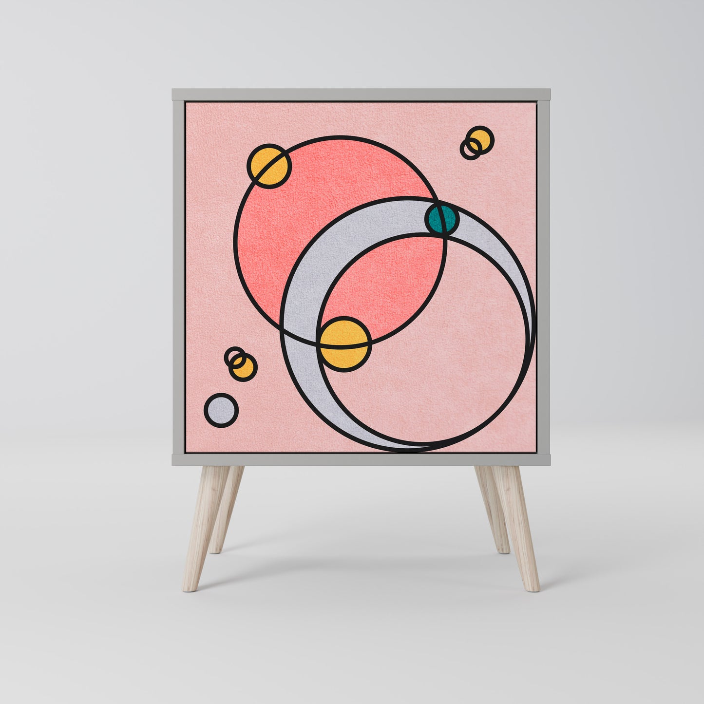 Credenza GOSSAMER ECHOES a 1 anta con finitura grigia