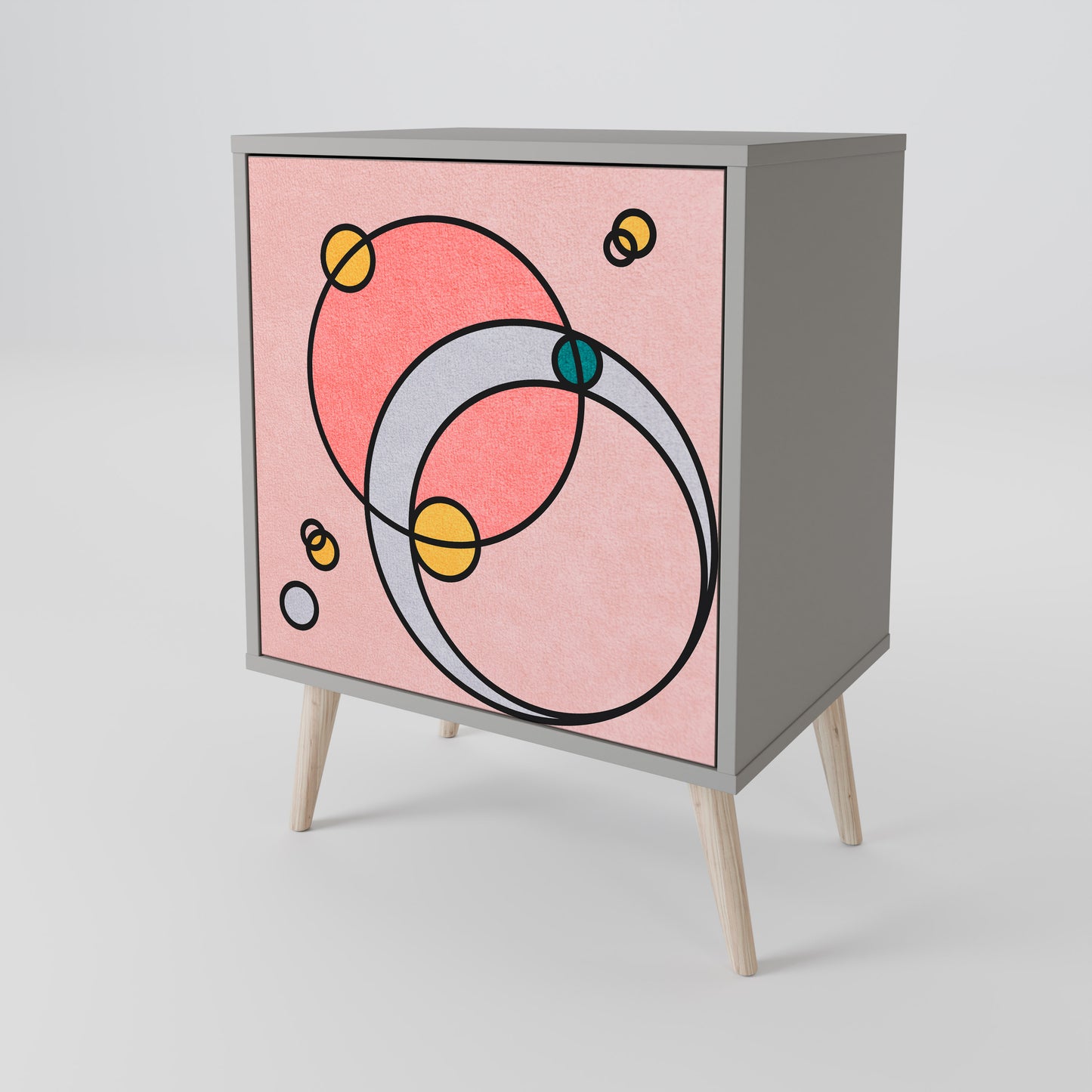 Credenza GOSSAMER ECHOES a 1 anta con finitura grigia