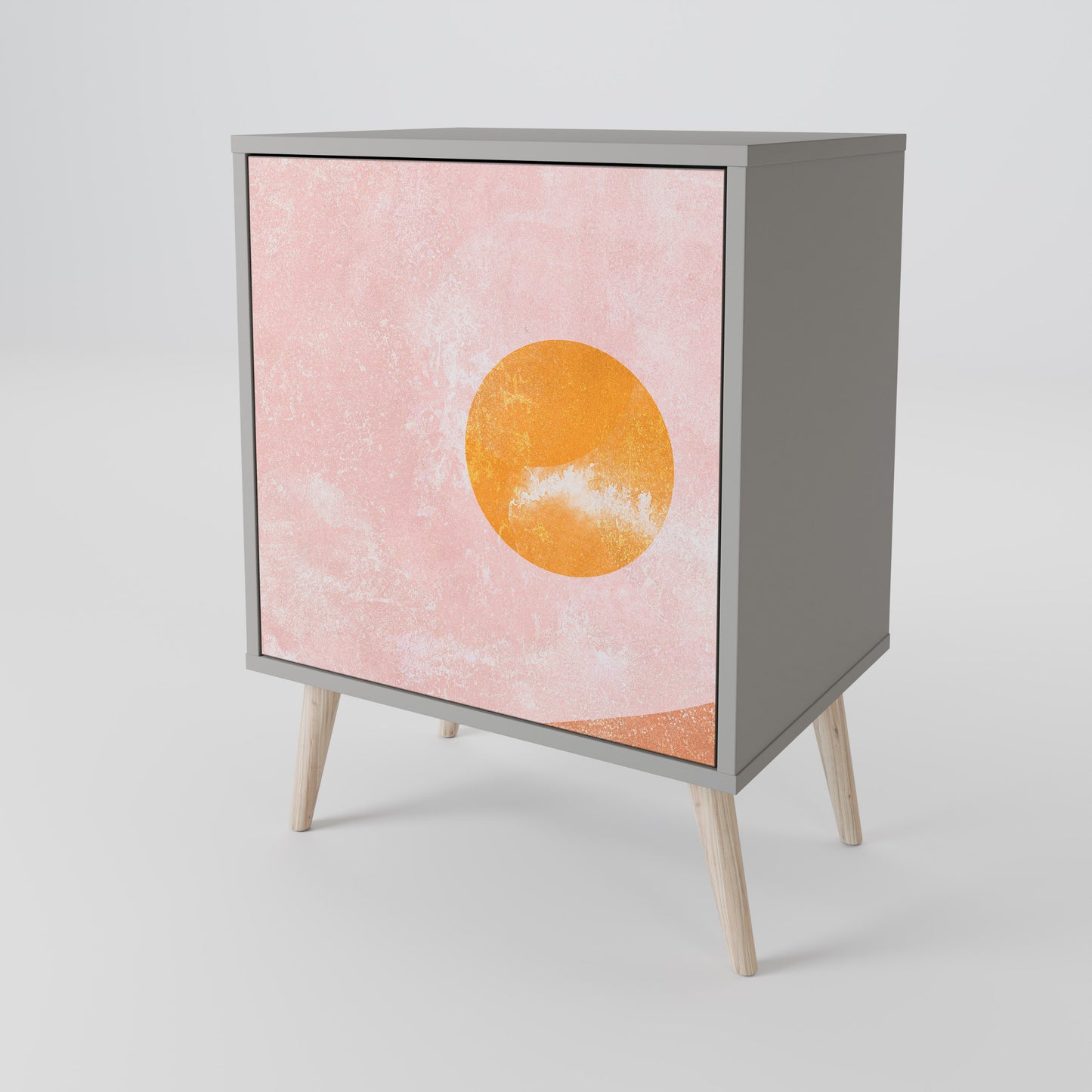 Credenza LUMINOUS SUNLIGHT a 1 anta con finitura grigia