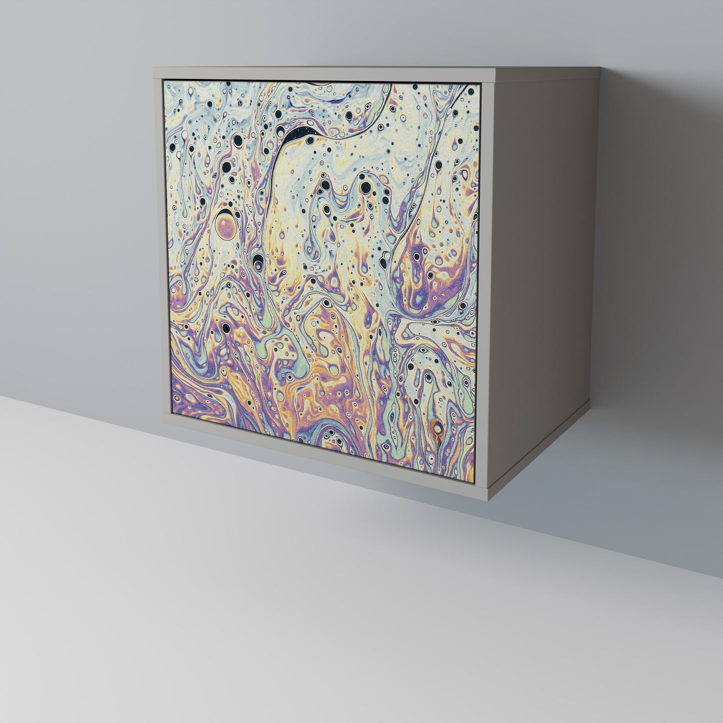 MOSAIC OF COLORS 1-Door Sideboard in Grey Finish