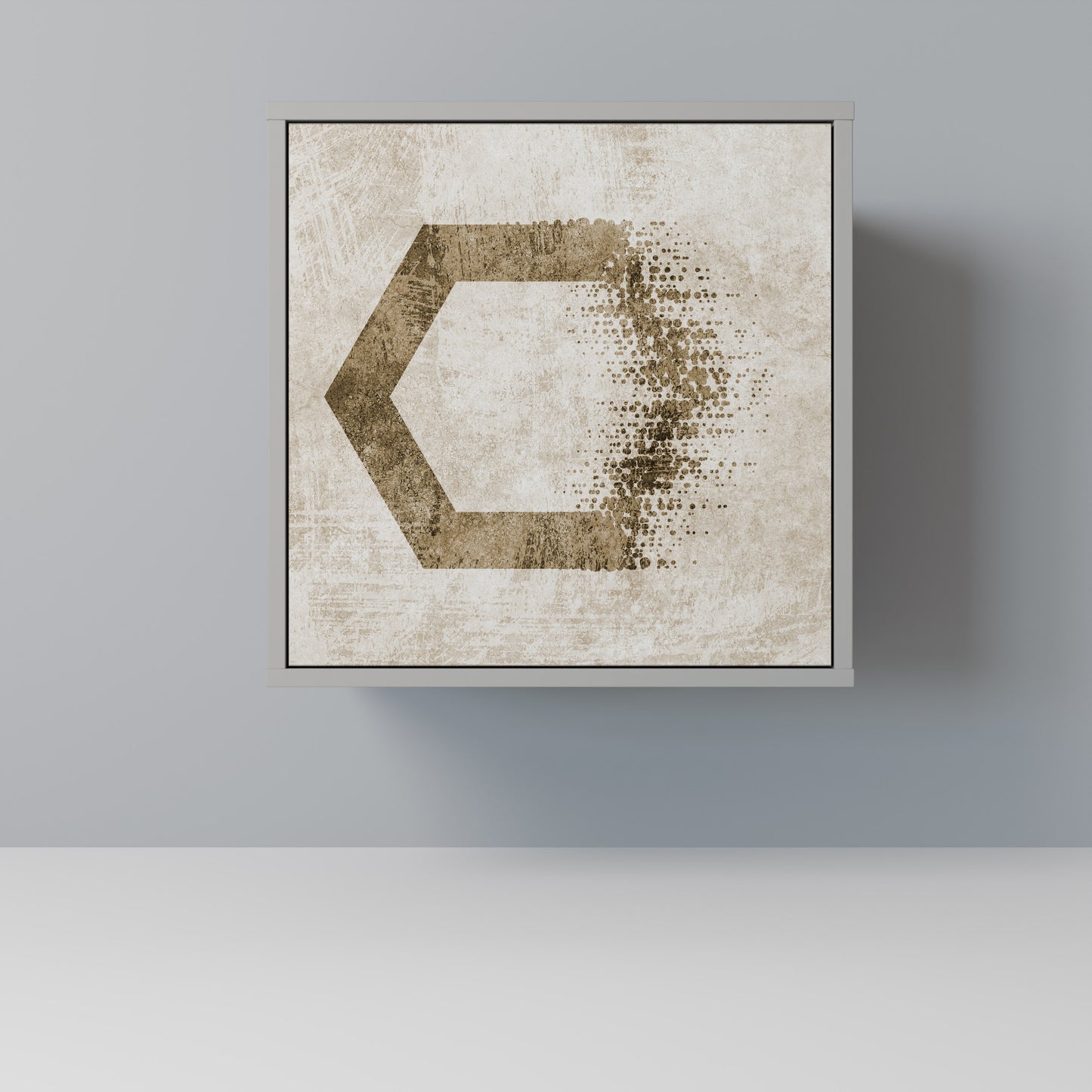 Credenza a 1 anta HEXAGONAL SHAPES in finitura grigia